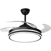 VENTILADOR TECHO EVVO 4P RETRACTIL NEGRO